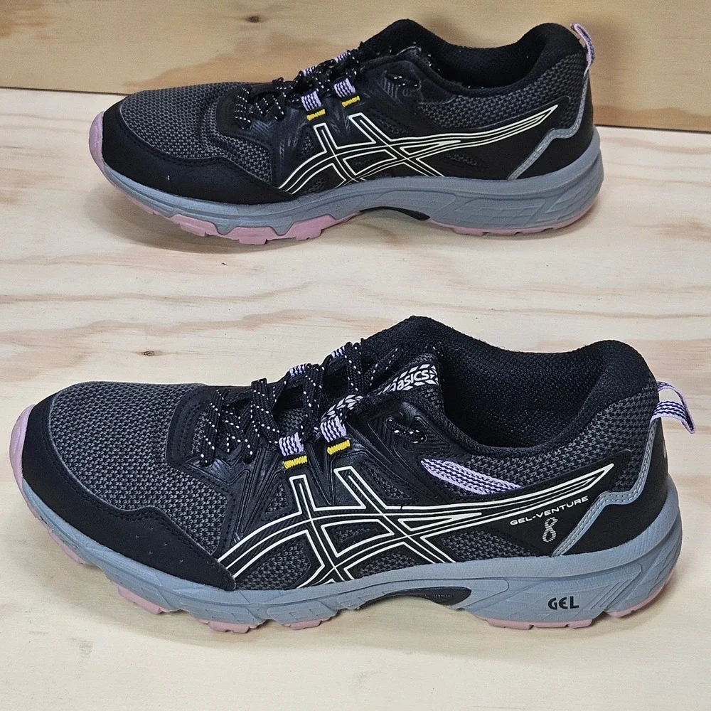 ASICS Gel-Venture 8 Womens Trail Running Shoes Black Purple 1012A708 Size 7.5